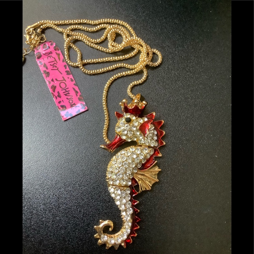 Red Seahorse Necklace Betsey Johnson